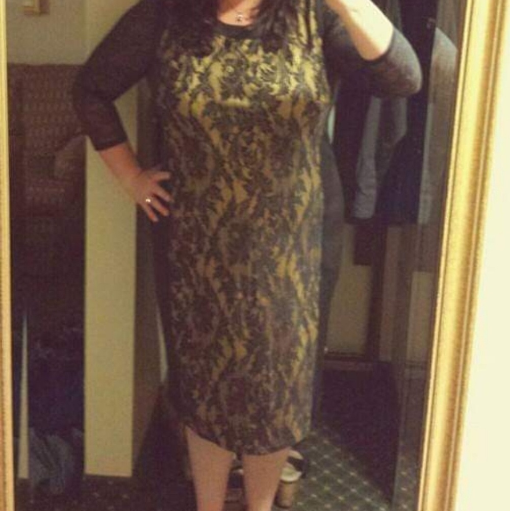 SimplyBe Bronze and Black Formal Dress